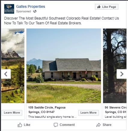 Colorado home for sale ad.