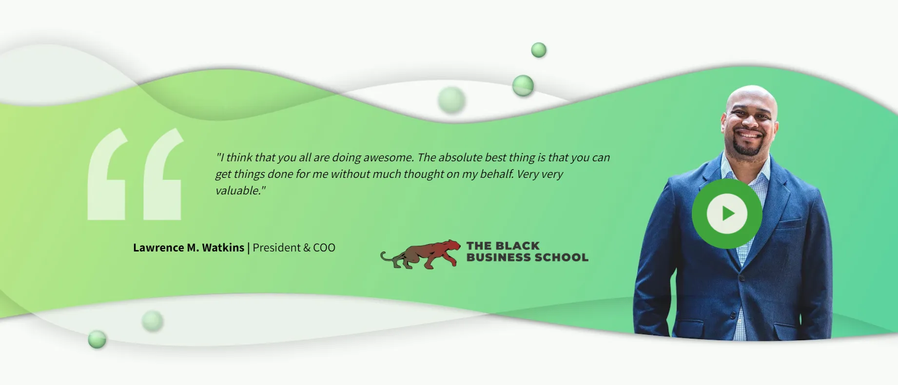 Man in suit, positive quote.