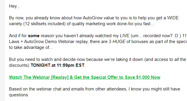 Webinar replay, special offer.