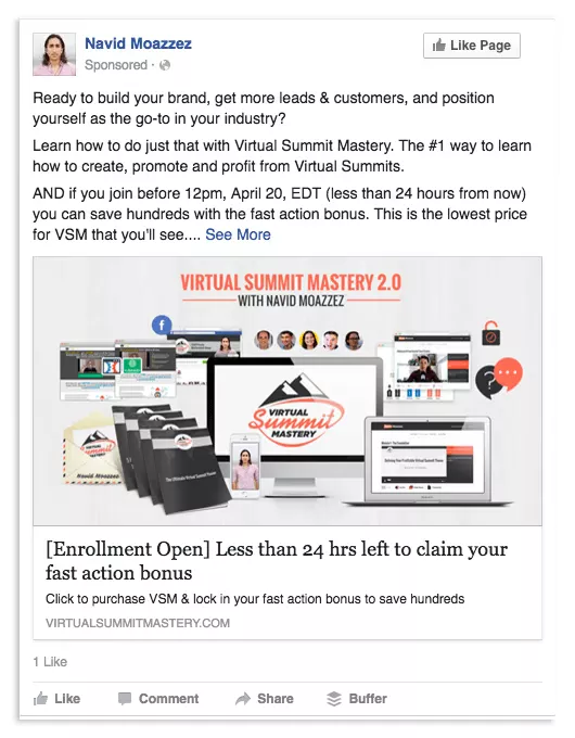 Virtual Summit Mastery 2.0 ad.