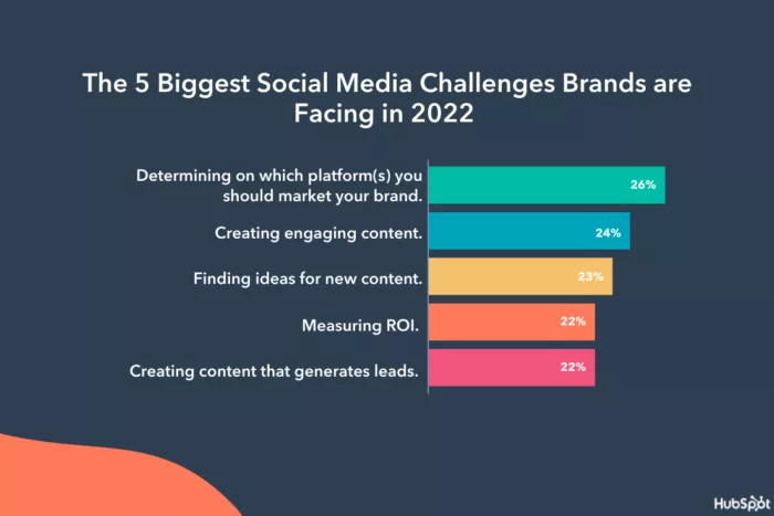 2022 social media challenges, by percentage.