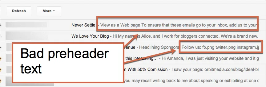 Bad email preheader text.
