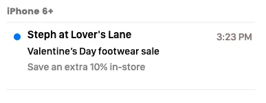 Lover's Lane footwear sale.