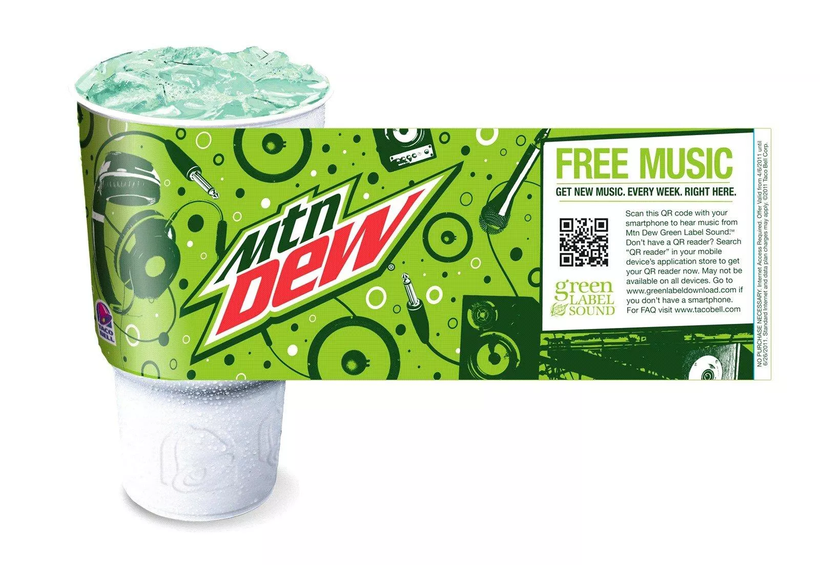 Mountain Dew Green Label Sound QR code.