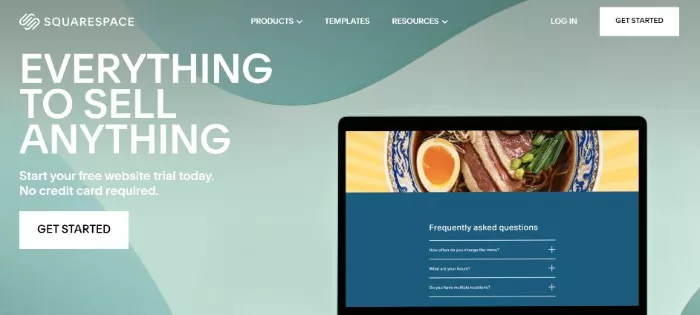 Squarespace website builder homepage.