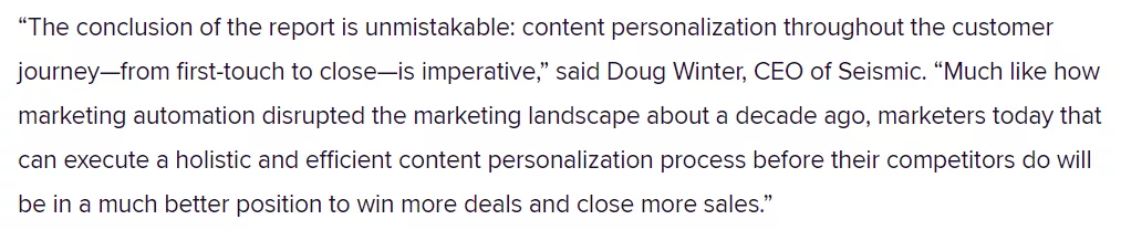 Personalized content boosts B2B sales.