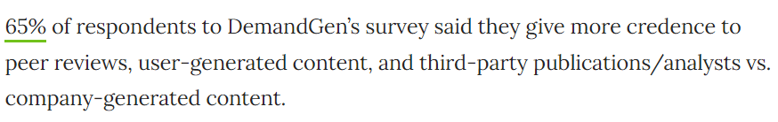 DemandGen survey: UGC trusted more.