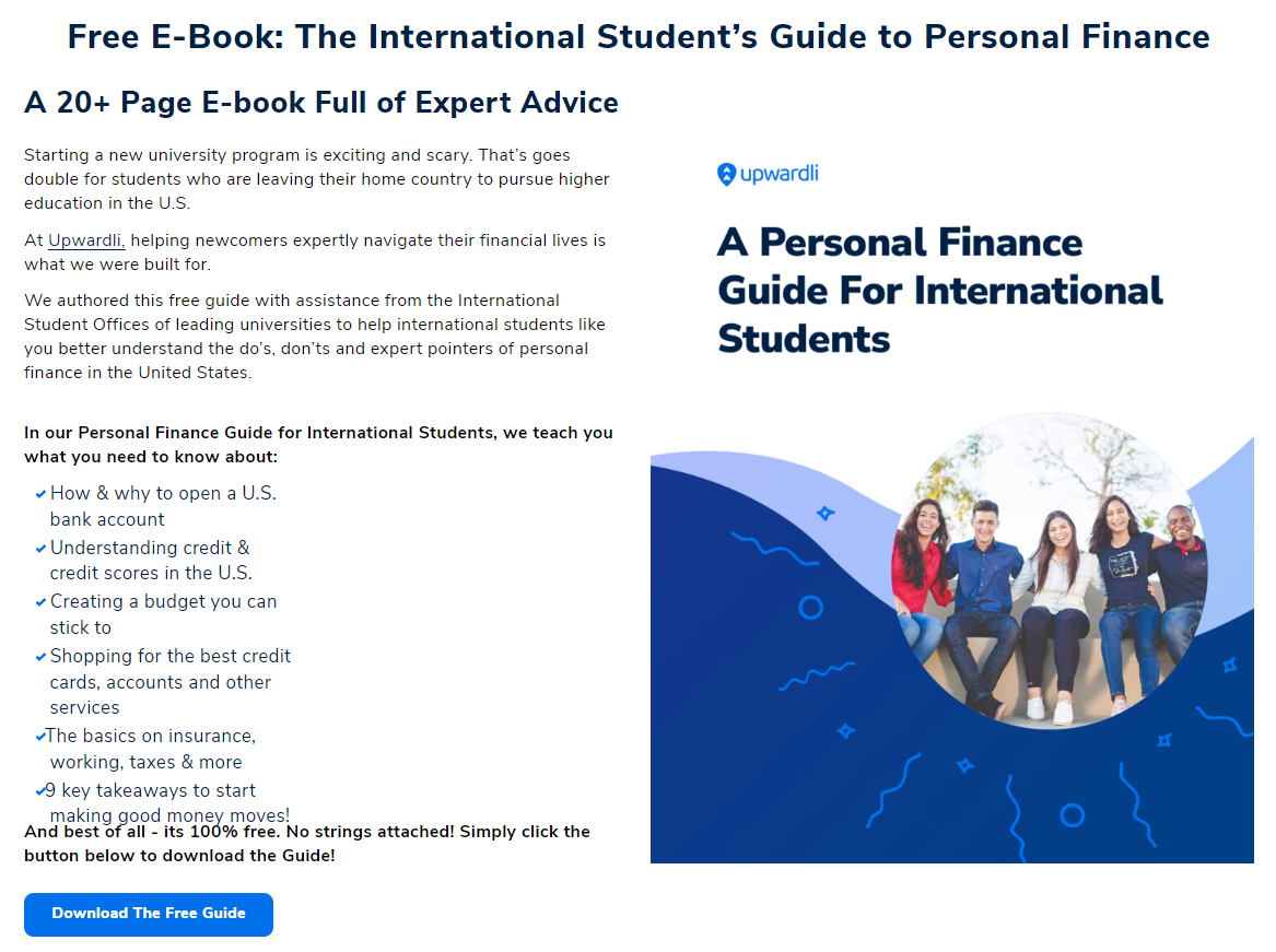Free ebook for international students.