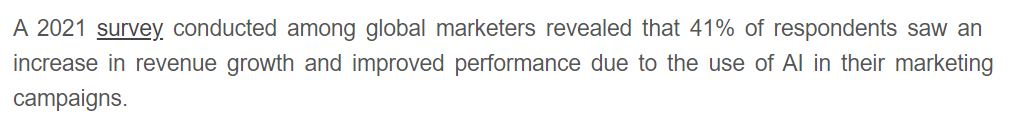 AI boosts marketing revenue.