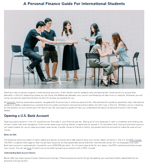 International students' guide to US banking.
