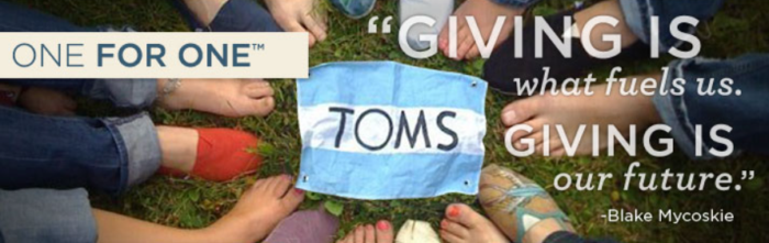 TOMS shoes, social impact, and sales growth.