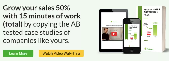 Sales growth, 50% increase, case studies.