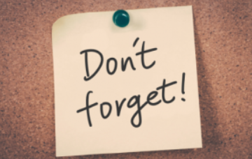 Important reminder: Don't forget!