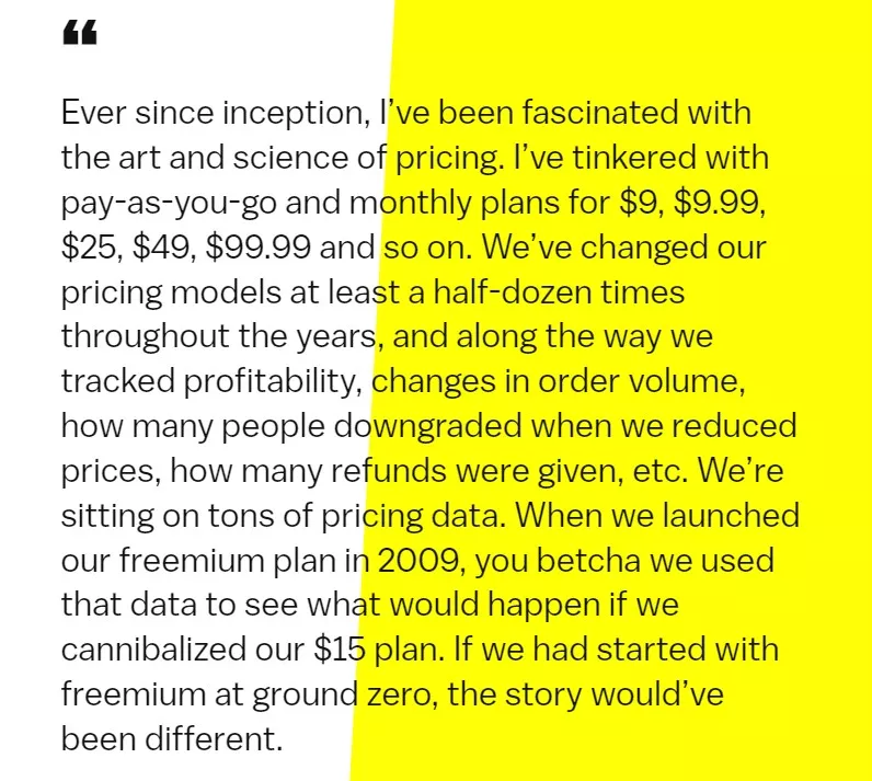 Pricing data informed freemium launch.