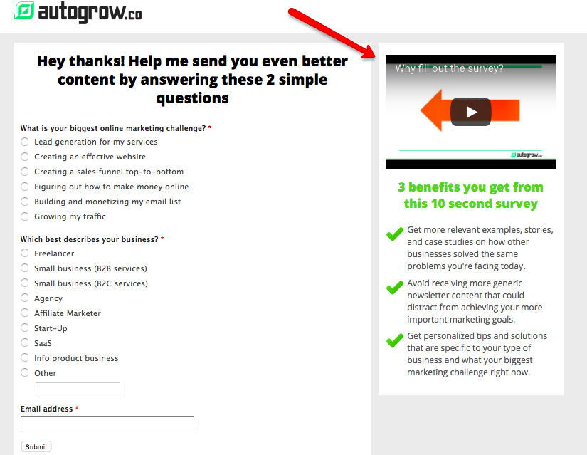 Short survey, valuable marketing tips.