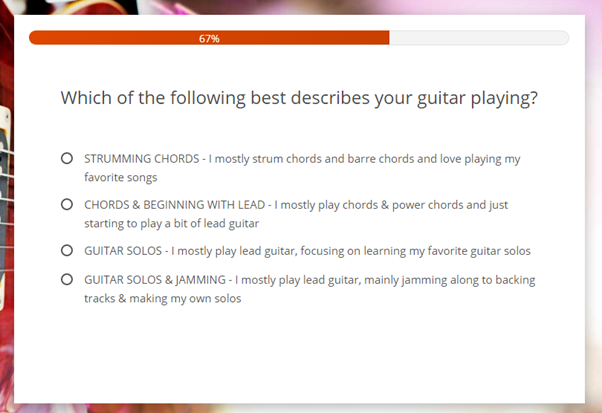 Guitar playing style quiz.
