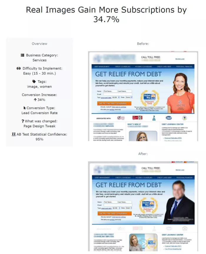 Website image showing increased subscriptions.