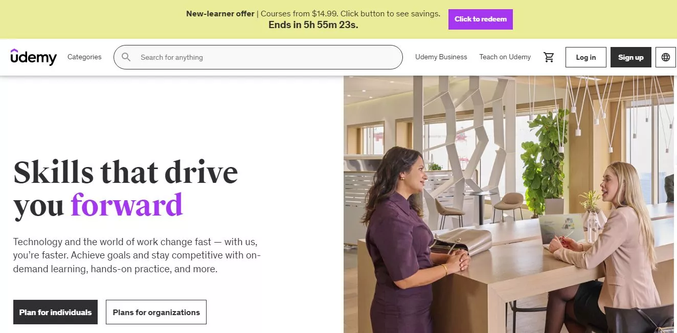 Udemy learning offer, click to redeem.