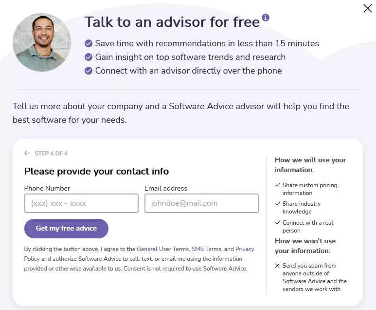 Free software advice lead magnet.