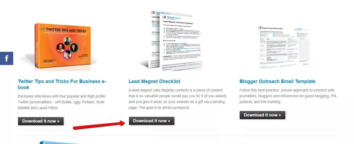Free lead magnets: checklists, templates.