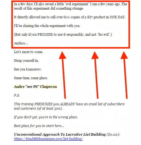 Email marketing experiment, 600 sales in a day.