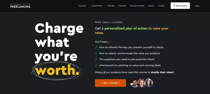 Free course to raise freelance rates.