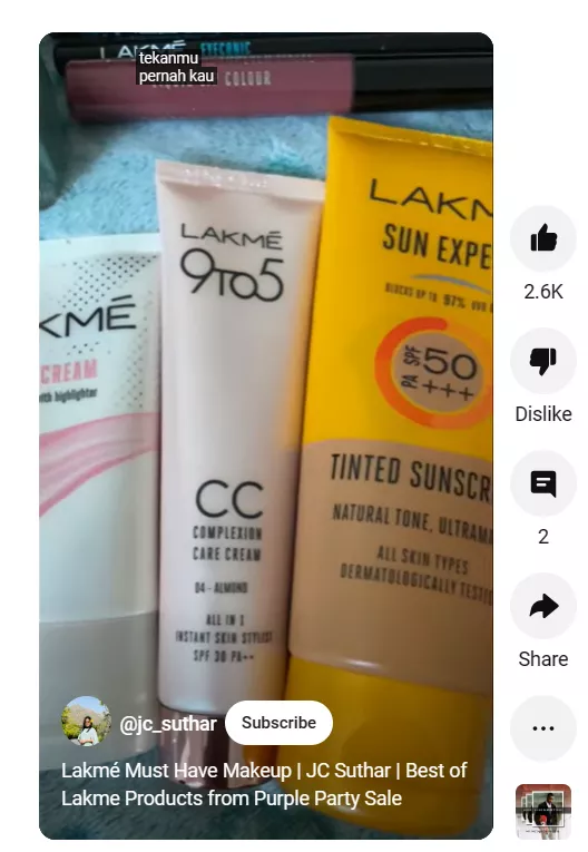 Lakmé makeup products.