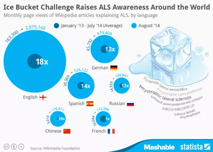 Ice Bucket Challenge, Wikipedia views.