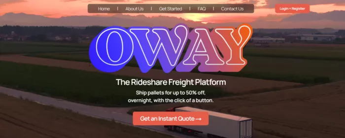 Oway.io: freight rideshare, up to 50% off overnight.