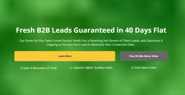 B2B leads, 40 days, guaranteed.