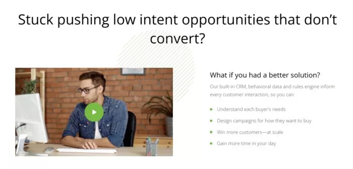 Sales funnel of a marketing platform.