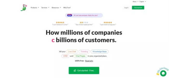 Free live chat software for businesses.