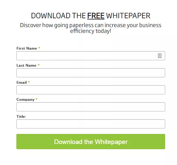 Whitepaper download form.