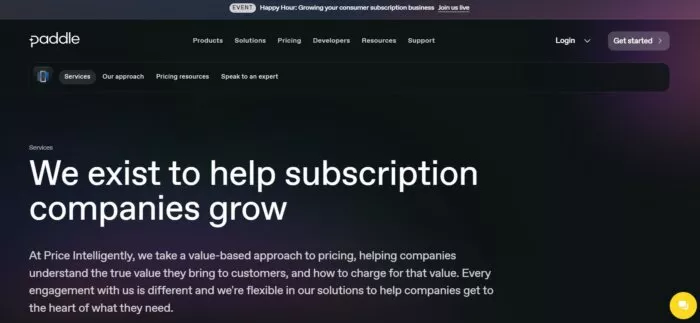 Paddle helps subscription companies grow.