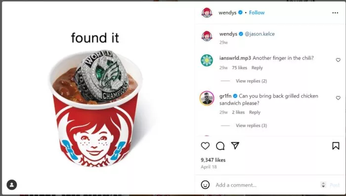 Wendy's social media response.