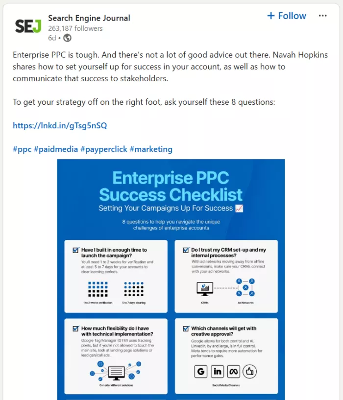 PPC success checklist for businesses.