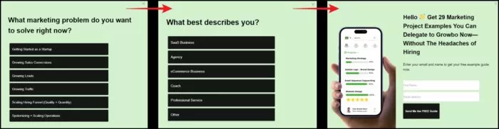 Marketing problem/business type quiz.