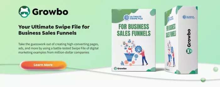 Landing page of the swipe file
