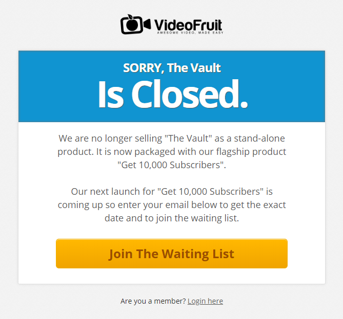Vault is closed