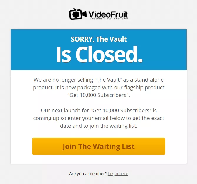 Vault is closed