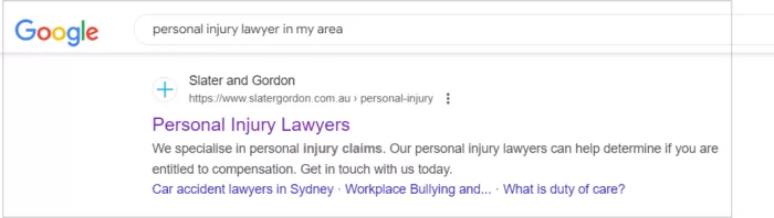 example of structured mark up - visible on search