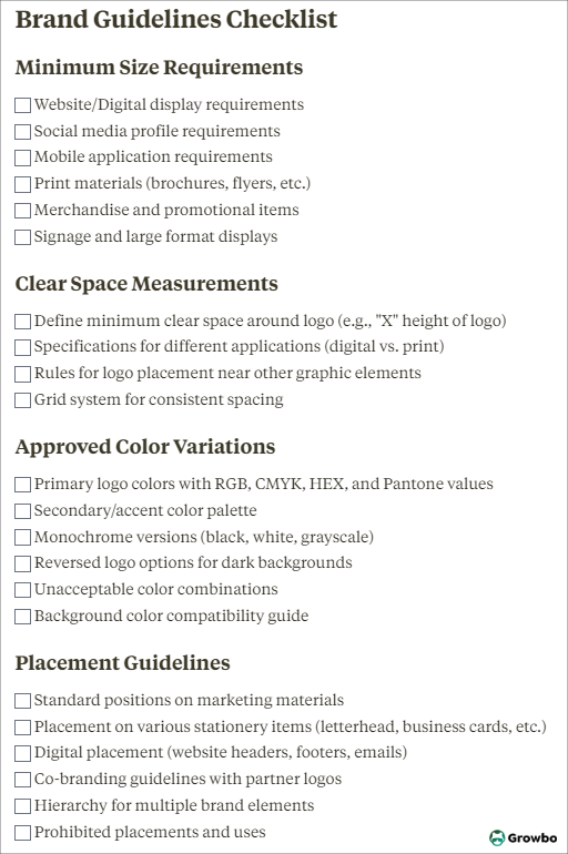 example of logo checklist