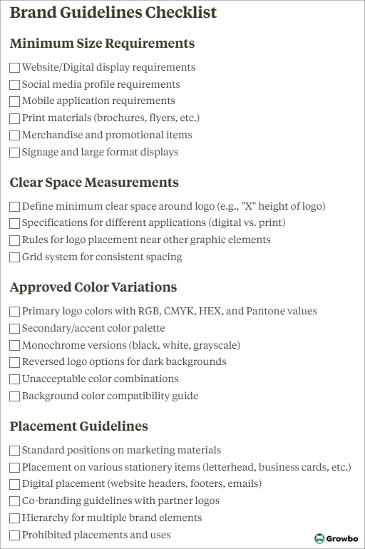 example of logo checklist