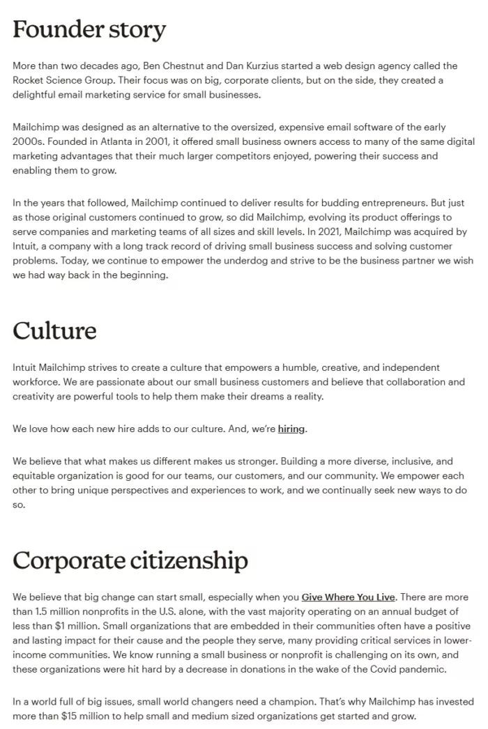 story about mailchimp