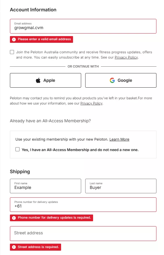 notification of missing information