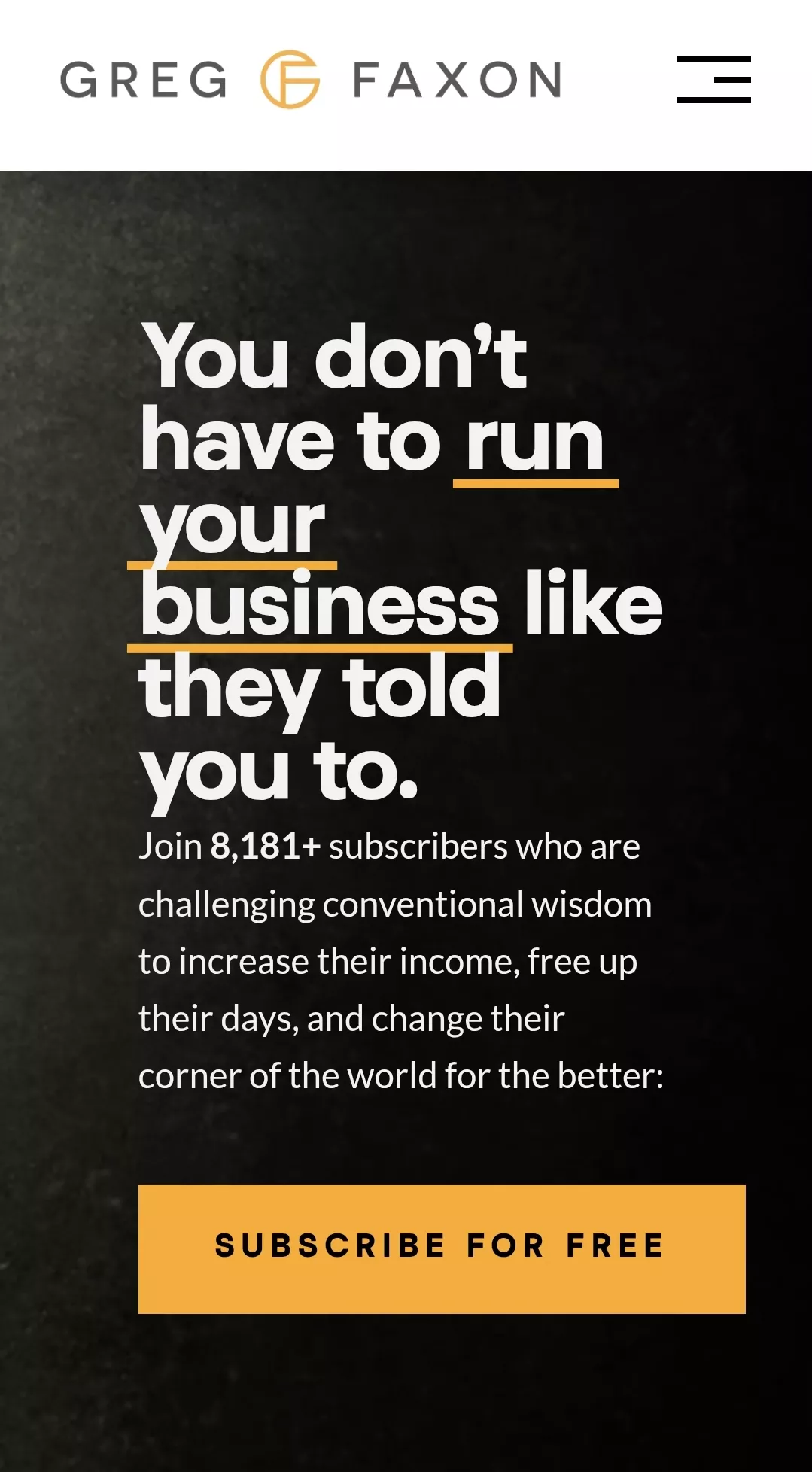 example of CTA adjusted for mobile