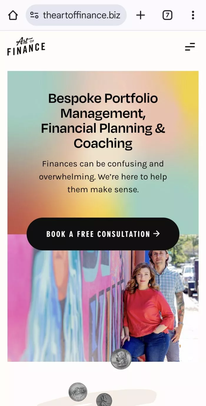 above the fold cta on mobile view