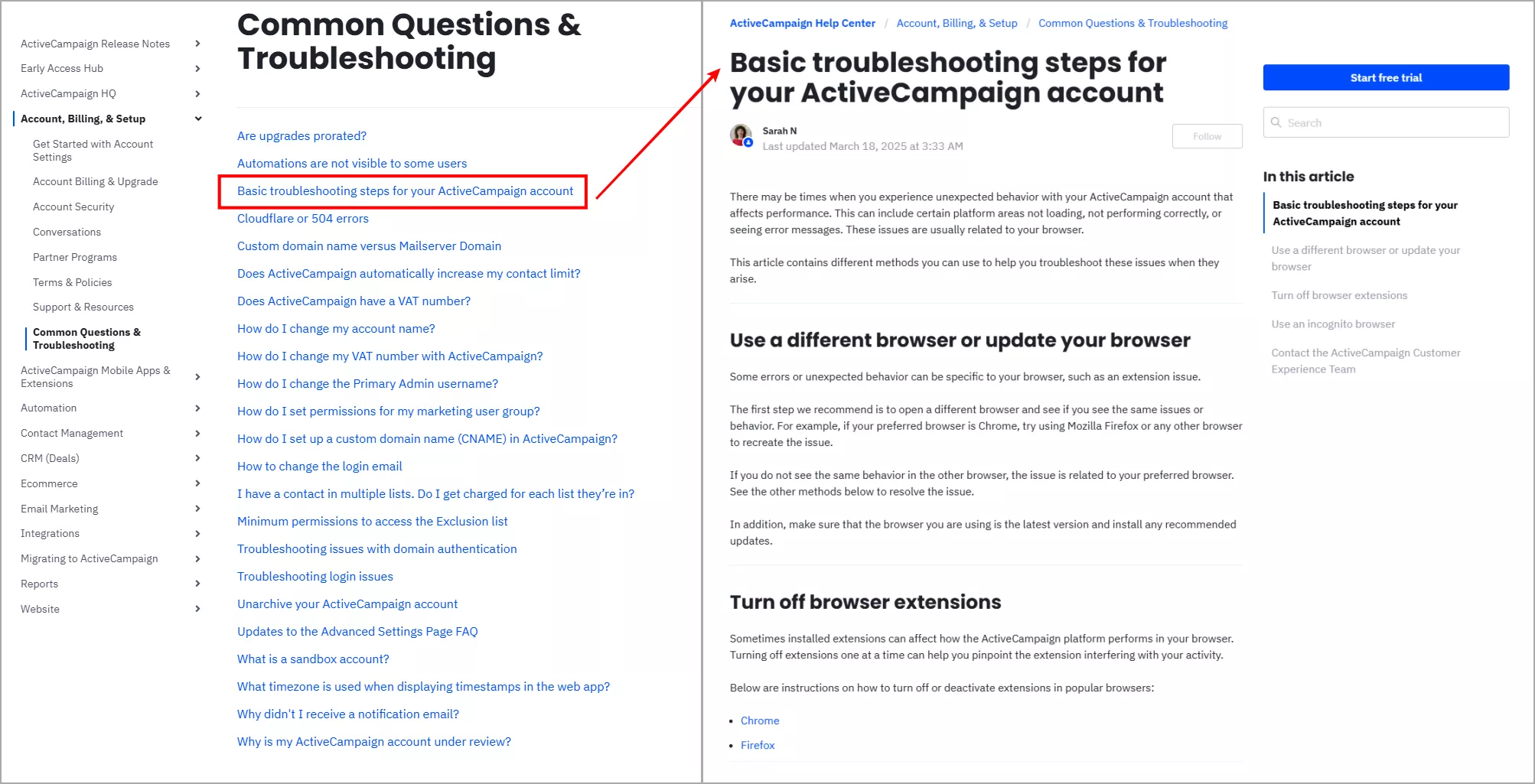 example of troubleshooting guide