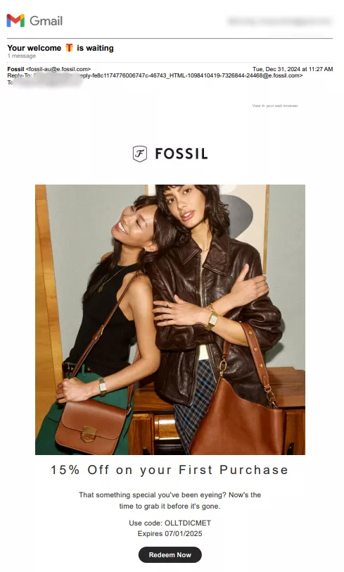 example of hierarchy in welcome email