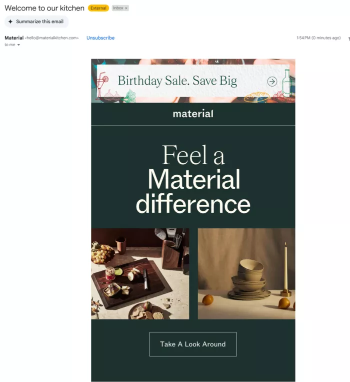 welcome email sent immediately